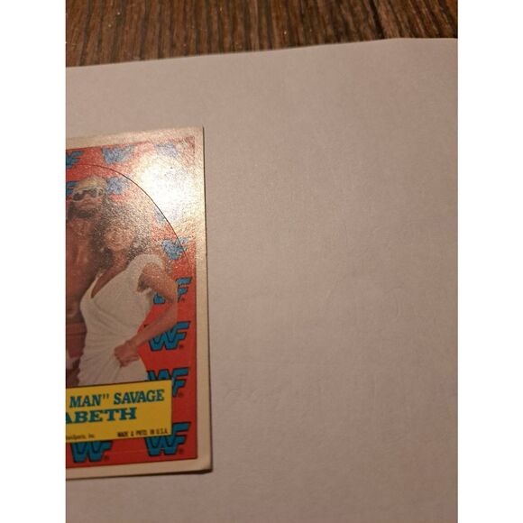 Vintage 1987 WWF Macho Man Randy Savage Elizabeth Sticker Puzzle Trading Card 4 - Picture 3 of 4